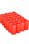 HotStar Pillar Wax Cylindrical Candles Duration 12 Hours d45 h90 mm RED Color Set of 24 Pieces