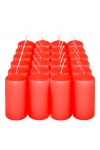 HotStar Pillar Wax Cylindrical Candles Duration 12 Hours d45 h90 mm RED Color Set of 24 Pieces