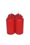 HotStar Pillar Wax Cylindrical Candles Duration 30 Hours d60 h120 mm RED Color Set of 6 Pieces