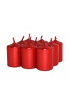 HotStar Unscented Candles Metallic Red 9Pcs Pillar Duration 6 Hours 35x50 mm