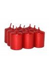 HotStar Unscented Candles Metallic Red 9Pcs Pillar Duration 6 Hours 35x50 mm