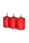 HotStar Unscented Candles Metallic Red 9Pcs Pillar Duration 6 Hours 35x50 mm