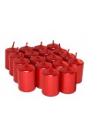 HotStar Unscented Candles Metallic Red 18 Pcs Pillar Duration 6 Hours 35x50 mm