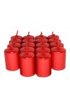 HotStar Unscented Candles Metallic Red 18 Pcs Pillar Duration 6 Hours 35x50 mm