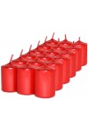 HotStar Candele Non Profumate Rosso Metalizzato 18Pz Moccoli Durata 6 Ore 35x50 mm