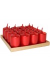 HotStar Candele Non Profumate Rosso Metalizzato 16 Pz Moccoli Durata 6 Ore 35x50 mm