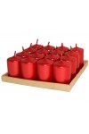 HotStar Candele Non Profumate Rosso Metalizzato 16 Pz Moccoli Durata 6 Ore 35x50 mm