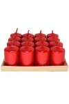 HotStar Candele Non Profumate Rosso Metalizzato 16 Pz Moccoli Durata 6 Ore 35x50 mm