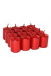 HotStar Candele Non Profumate Rosso Metalizzato 16 Pz Moccoli Durata 6 Ore 35x50 mm