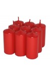 HotStar Unscented Candles Metallic Red 9Pcs Pillar Duration 7-8 Hours 35x80 mm