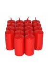 HotStar Unscented Candles Metallic Red 18 Pcs Pillar Duration 7-8 Hours 35x80 mm