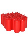 HotStar Unscented Candles Metallic Red 18 Pcs Pillar Duration 7-8 Hours 35x80 mm