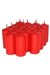 HotStar Unscented Candles Metallic Red 18 Pcs Pillar Duration 7-8 Hours 35x80 mm