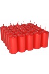 HotStar Candele Non Profumate Rosso Metalizzato 25 Pz Moccoli Durata 7-8 Ore 35x80 mm