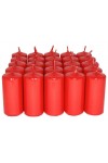 HotStar Candele Non Profumate Rosso Metalizzato 25 Pz Moccoli Durata 7-8 Ore 35x80 mm