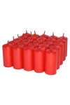 HotStar Candele Non Profumate Rosso Metalizzato 25 Pz Moccoli Durata 7-8 Ore 35x80 mm