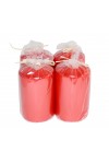 HotStar Metallic Red Candles Pillars 4 Pcs Burning 30 Hours 60x100 mm Unscented