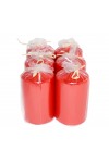 HotStar Metallic Red Candles Pillars 6 Pcs Burning 30 Hours 60x100 mm Unscented