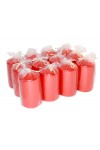 HotStar Metallic Red Candles Pillars 12 Pcs Burning 30 Hours 60x100 mm Unscented