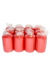 HotStar Metallic Red Candles Pillars 12 Pcs Burning 30 Hours 60x100 mm Unscented