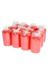 HotStar Metallic Red Candles Pillars 12 Pcs Burning 30 Hours 60x100 mm Unscented