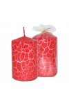 HotStar Crack Metallic Red Candles Pillars 4 Pcs Burning 30 Hours 60x100 mm Unscented