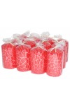 HotStar Crack Metallic Red Candles Pillars 12 Pcs Burning 30 Hours 60x100 mm Unscented