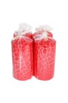 HotStar Crack Metallic Red Candles Pillars 4 Pcs Burning 69 Hours 70x140 mm Unscented