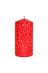 HotStar Crack Metallic Red Candles Pillars 4 Pcs Burning 69 Hours 70x140 mm Unscented