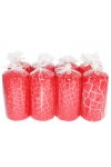 HotStar Crack Metallic Red Candles Pillars 8 Pcs Burning 69 Hours 70x140 mm Unscented