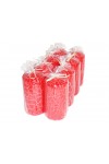 HotStar Crack Metallic Red Candles Pillars 8 Pcs Burning 69 Hours 70x140 mm Unscented