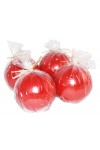 HotStar Metallic Red Candles 4 Pcs Burning 28 Hours d80 mm Unscented