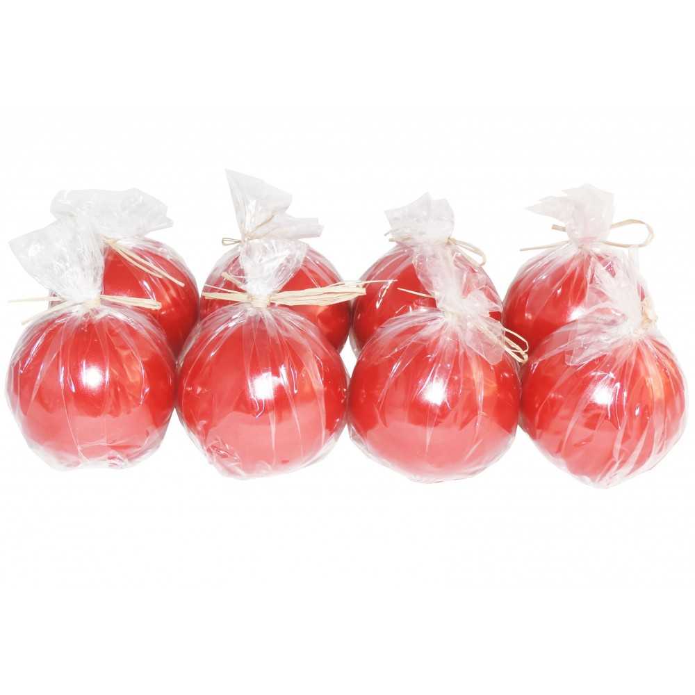 HotStar Metallic Red Candles 8 Pcs Burning 28 Hours d80 mm Unscented