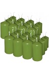 HotStar Pillar Wax Cylindrical Candles Duration 7 Hours d40 h70 mm Green Color Set of 32 Pieces