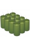 HotStar Pillar Wax Cylindrical Candles Duration 12 Hours d45 h90 mm GREEN Color Set of 12 Pieces