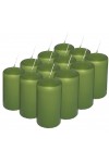 HotStar Pillar Wax Cylindrical Candles Duration 12 Hours d45 h90 mm GREEN Color Set of 12 Pieces