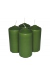 HotStar Pillar Wax Cylindrical Candles Duration 30 Hours d60 h120 mm Green Color Set of 4 Pieces