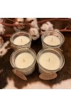 HotStar 4 Pcs Unscented Candle in Pure Natural Soy Wax Samara Glass mm75x75h Made in Italy, 25-30 Hours