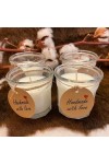 HotStar 4 Pcs Unscented Candle in Pure Natural Soy Wax Samara Glass mm75x75h Made in Italy, 25-30 Hours