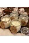 HotStar 4pcs Candle NEUTRAL in Pure Natural Soy Wax Glass mm72x92h Made in Italy, 30-35 Hours