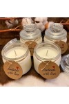 HotStar 4pcs VANILLA Candle in Pure Natural Soy Wax mm 72x92h Glass Made in Italy, 30-35 Hours