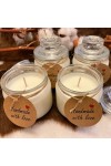 HotStar 4pcs VANILLA Candle in Pure Natural Soy Wax mm 72x92h Glass Made in Italy, 30-35 Hours