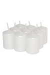 HotStar Unscented Candles Metallic Pearl 9Pcs Pillar Duration 6 Hours 35x50 mm