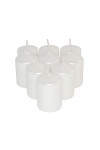 HotStar Unscented Candles Metallic Pearl 9Pcs Pillar Duration 6 Hours 35x50 mm