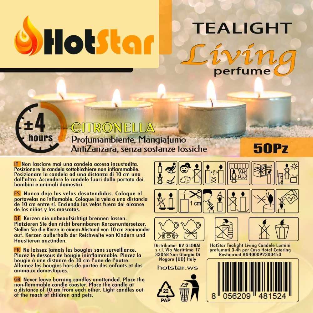 HotStar Living Tealight Citronella Candles 4h 50Pcs