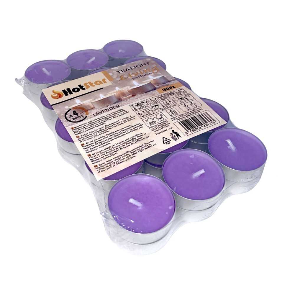 HotStar Living Tealight Lavander Candles 4h 30Pcs