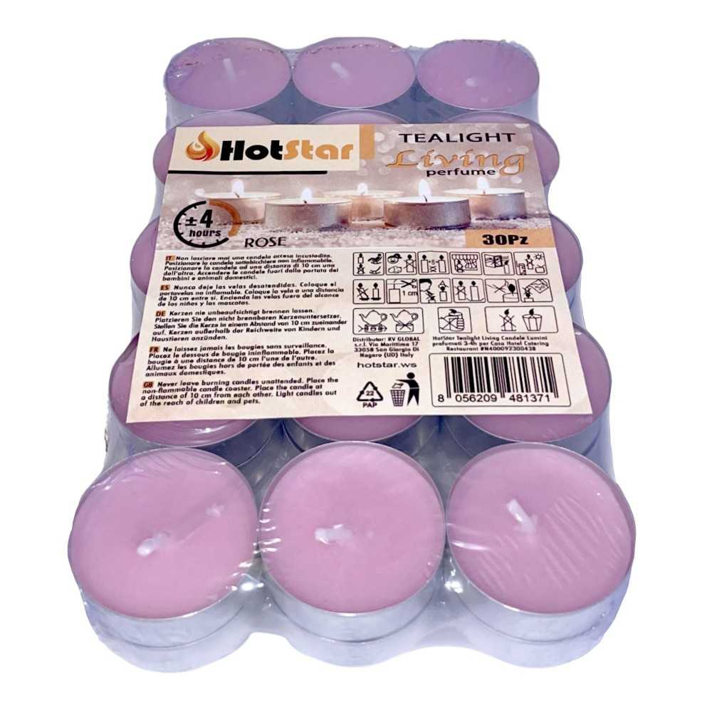 HotStar Living Tealight Scented ROSE Candles 4h 90Pcs