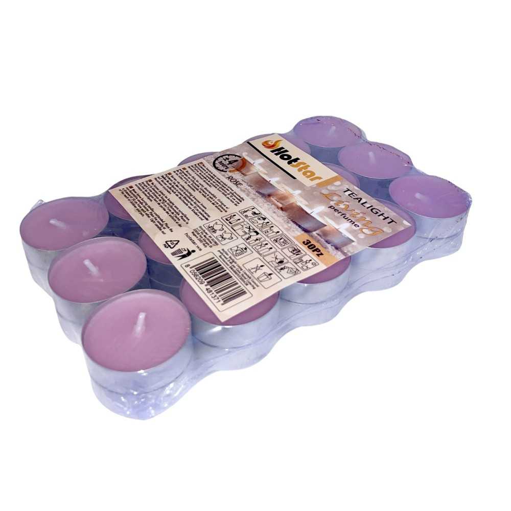 HotStar Living Tealight Candele Lumini Profumati ROSA 4h 90Pz