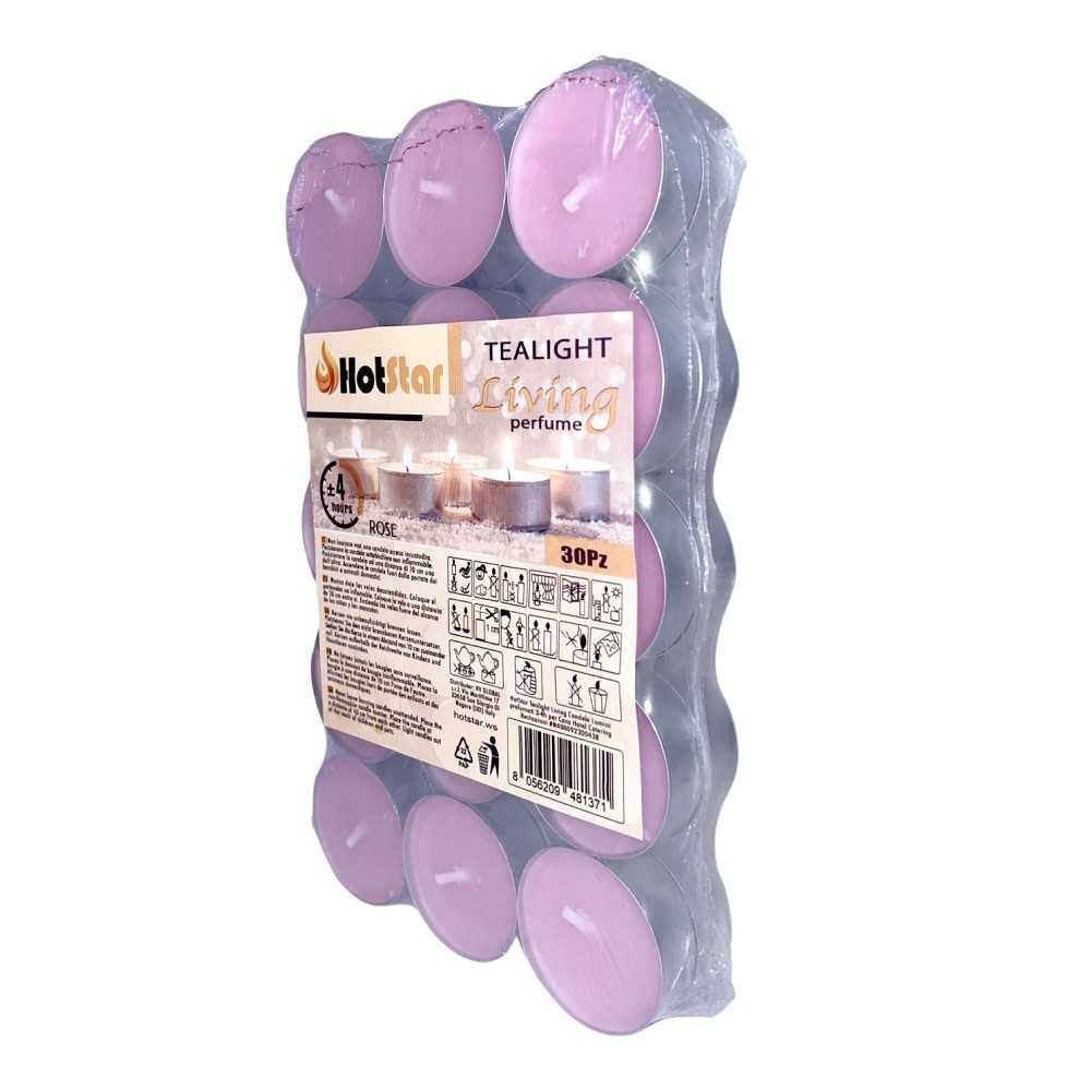 HotStar Living Tealight Candele Lumini Profumati ROSA 4h 90Pz