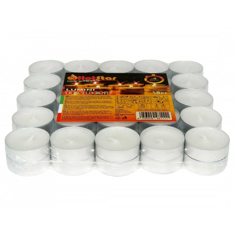 HotStar Lumini Tealight Unscented Candles 4h 50Pcs White Made in Italy